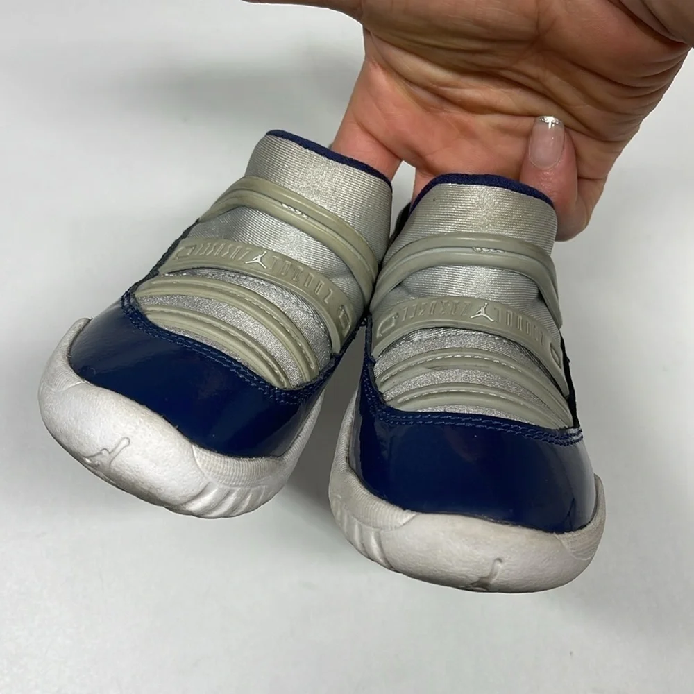 Jordan 11 Retro Little Flex Georgetown Navy Gray Sneaker Baby Size 6